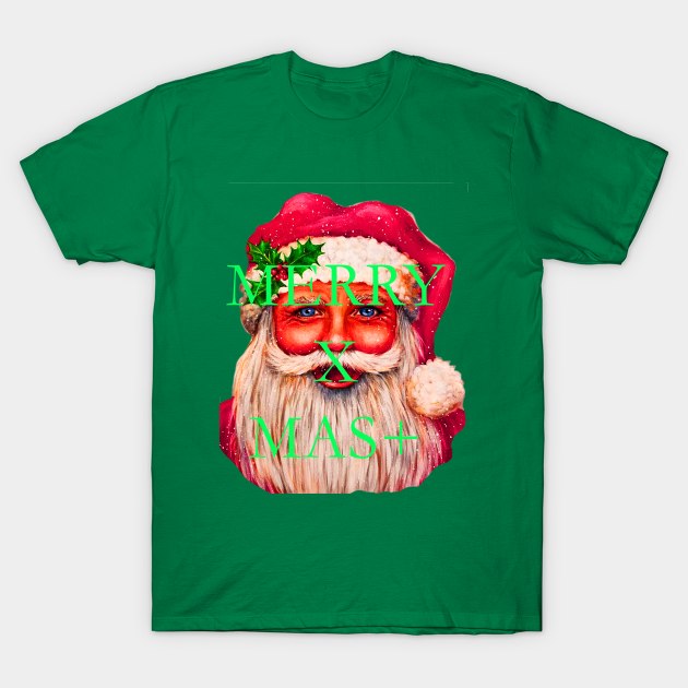 MERRY X MAS with santa claus T-Shirt by ZOO OFFICIAL